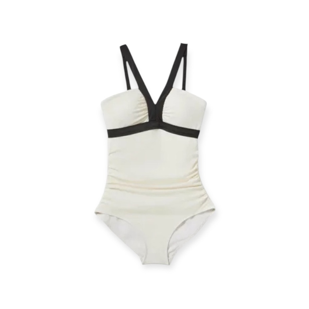 Boden Corsica Black and Ivory Women Swimsuit One Piece Size 10 Regular - Picture 2 of 15